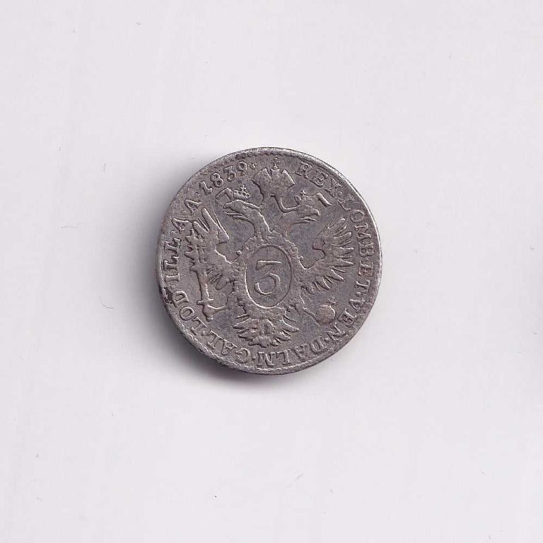 Austrian Empire 3 kreuzer 1839 silver coin