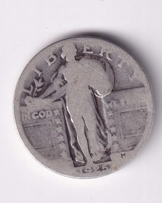 USA Standing Liberty Quarter Dollar 1925 Silver Coin