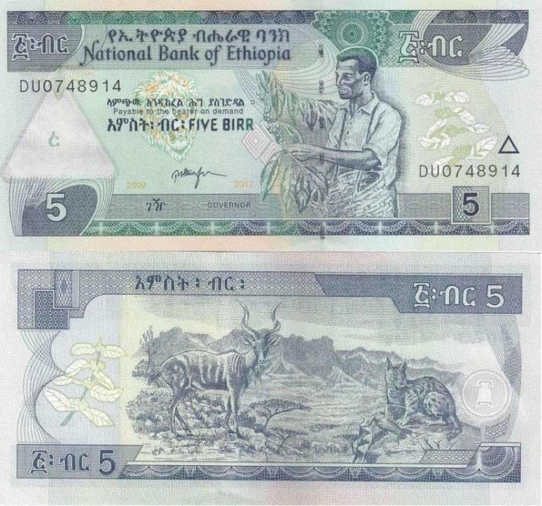 Ethiopia 5 Birr UNC Banknote