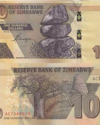 Zimbabwe 100 Dollars UNC Banknote