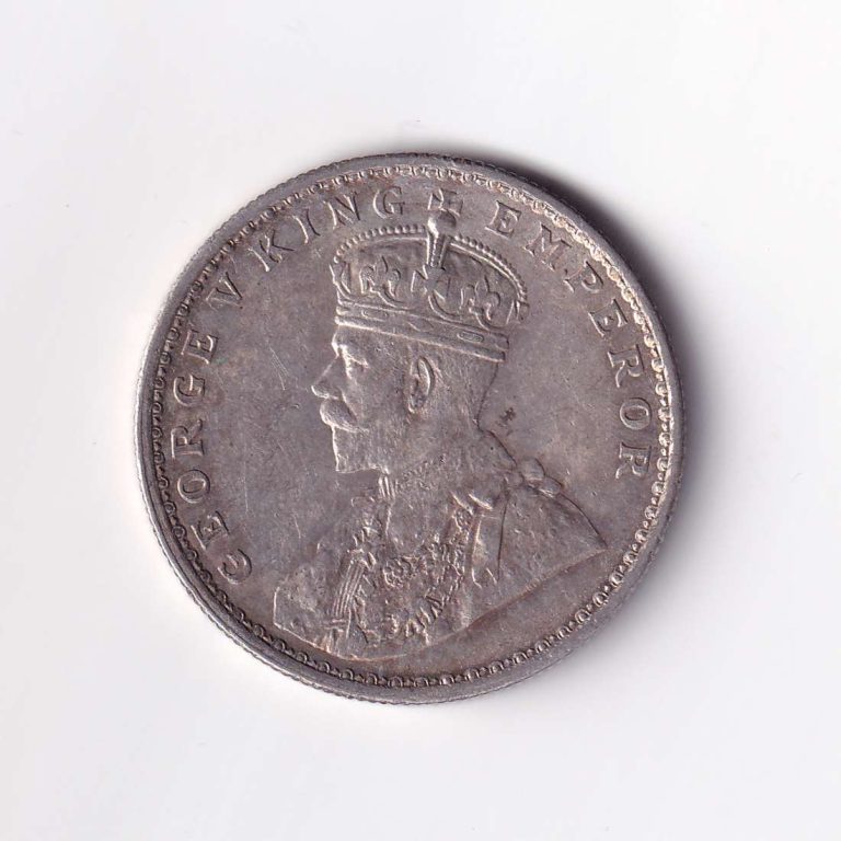 British India George V 1 Rupee 1918 Silver Coin