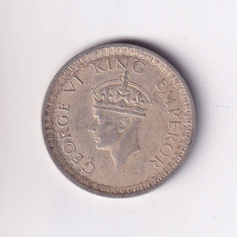 British India George VI 1 Rupee 1942 Silver Coin