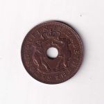 Rhodesia and Nyasaland 1 Penny 1957 Hole Coin